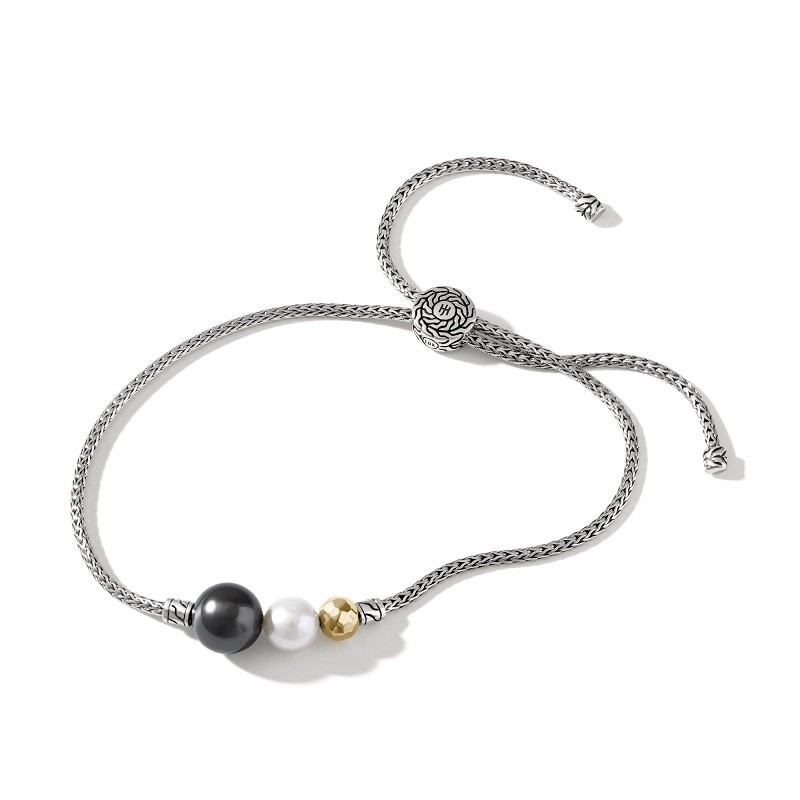 John Hardy Classic Chain Pearl Pull Through Bracelet