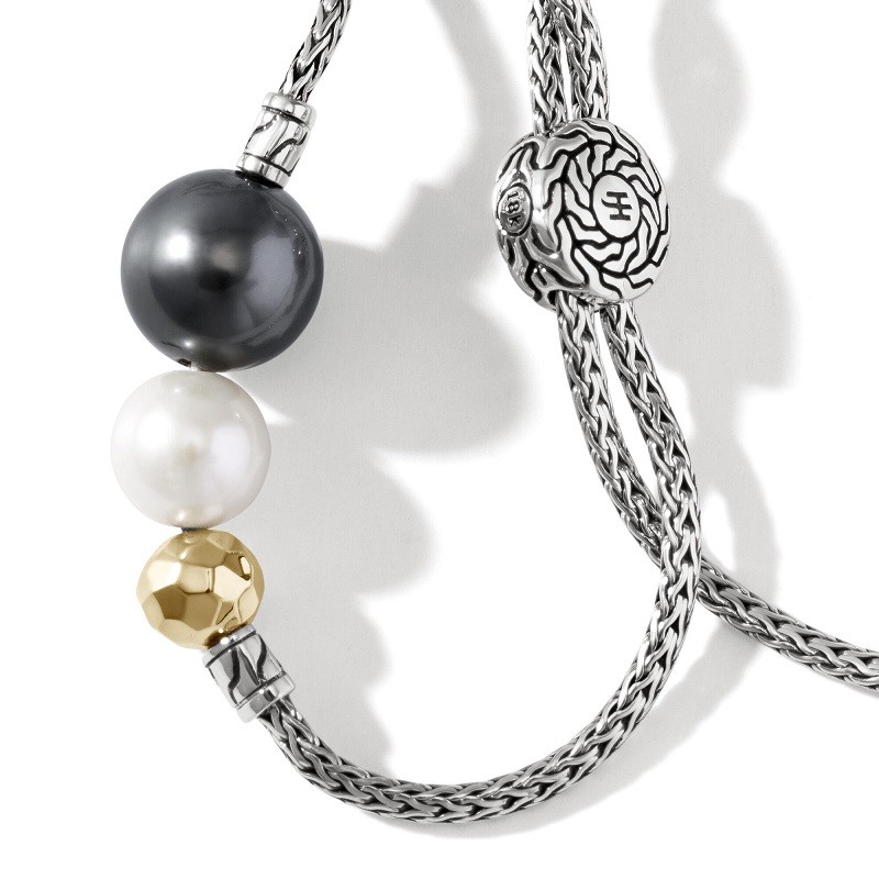John Hardy Classic Chain Pearl Pull Through Bracelet