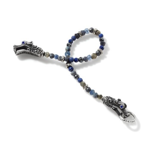 John Hardy 4mm Beaded Double Naga Bracelet with Gemstones