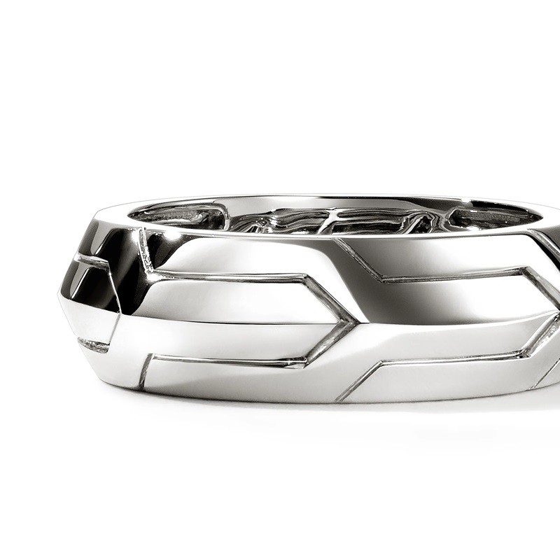 John Hardy 7mm Icon 50 Band Ring in Sterling Silver
