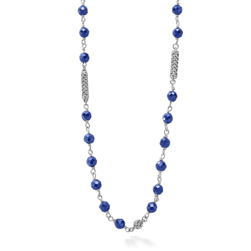 Lagos Caviar Icon Ultramarine Ceramic Beaded Necklace