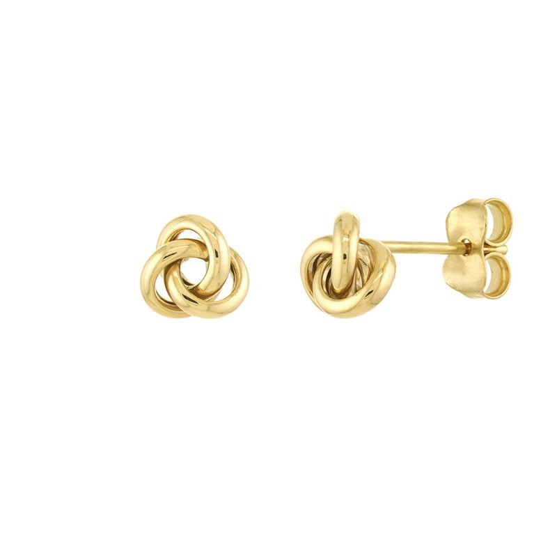 Medium Love Knot Studs in 10K Yellow Gold