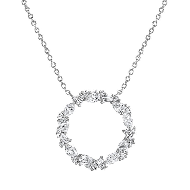 Mosaic Diamond Circle Necklace