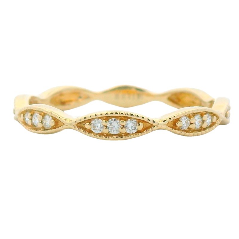 14K Yellow Marquise Stackable Ring
