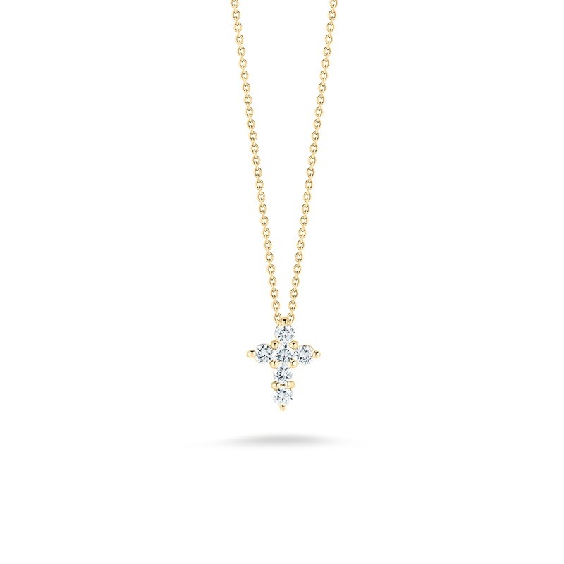 Roberto Coin Tiny Treasures Large Baby Cross Pendant with Diamonds
