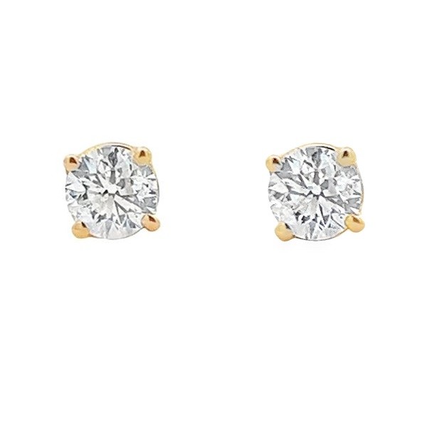 0.75 Carat Diamond Studs in 14K Yellow Gold