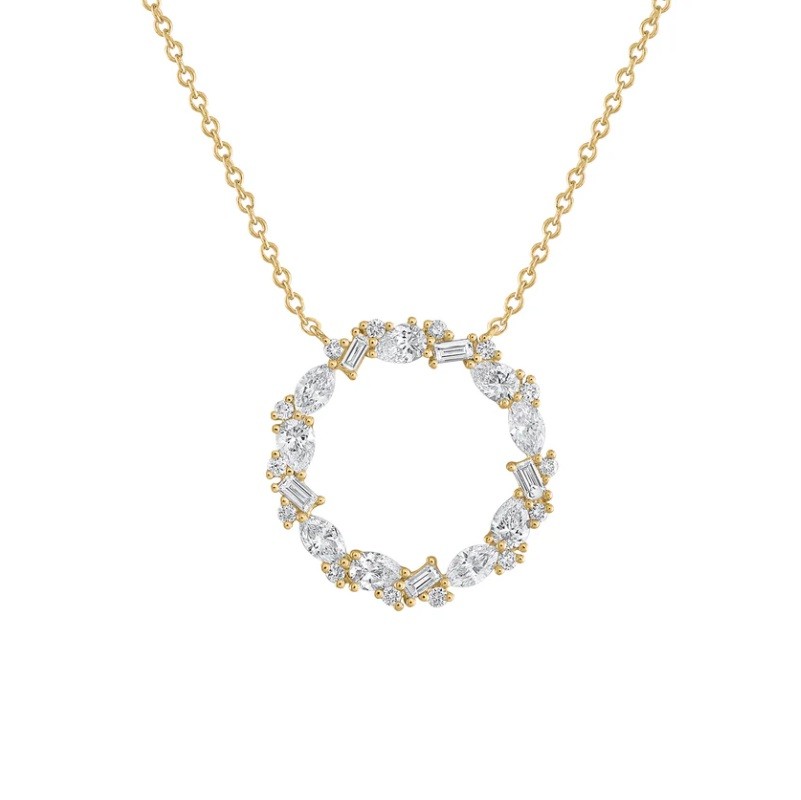 Mosaic Diamond Circle Necklace