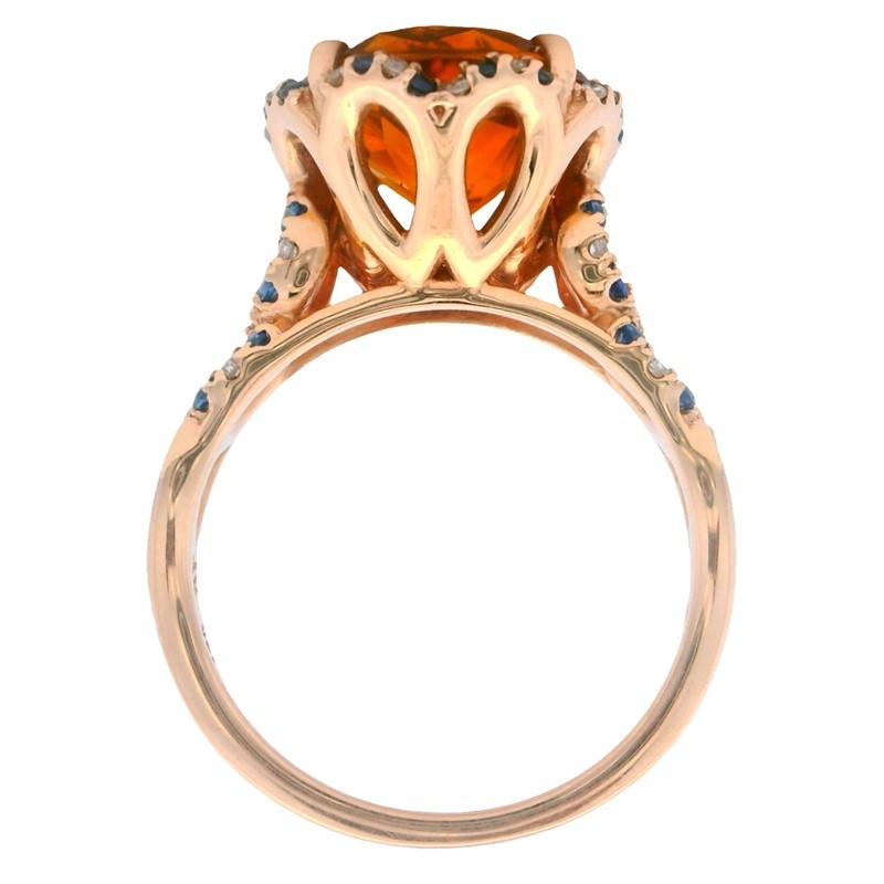 Orange and Blue Spirit Ring in Rose Gold
