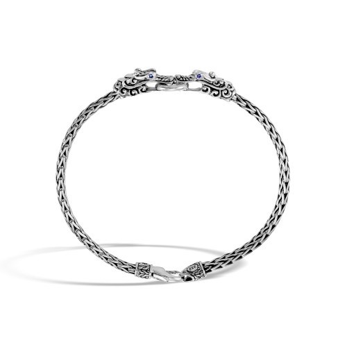 John Hardy Naga Double Dragon Bracelet with Blue Sapphires