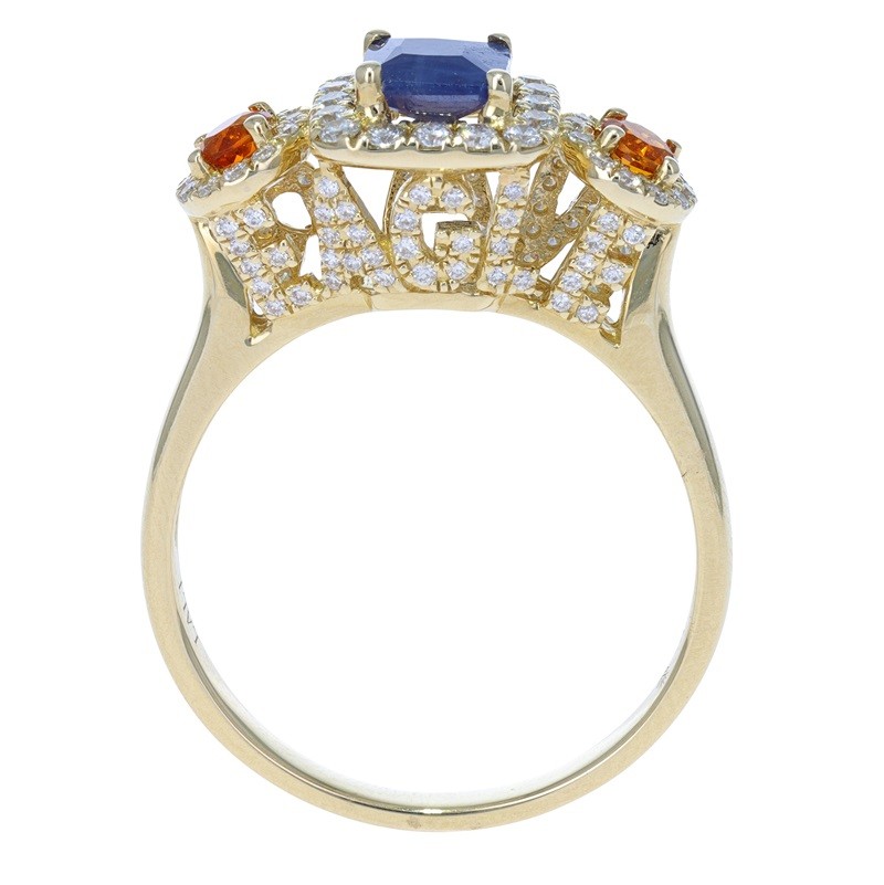 War Eagle Ring with Diamonds in Yellow Gold