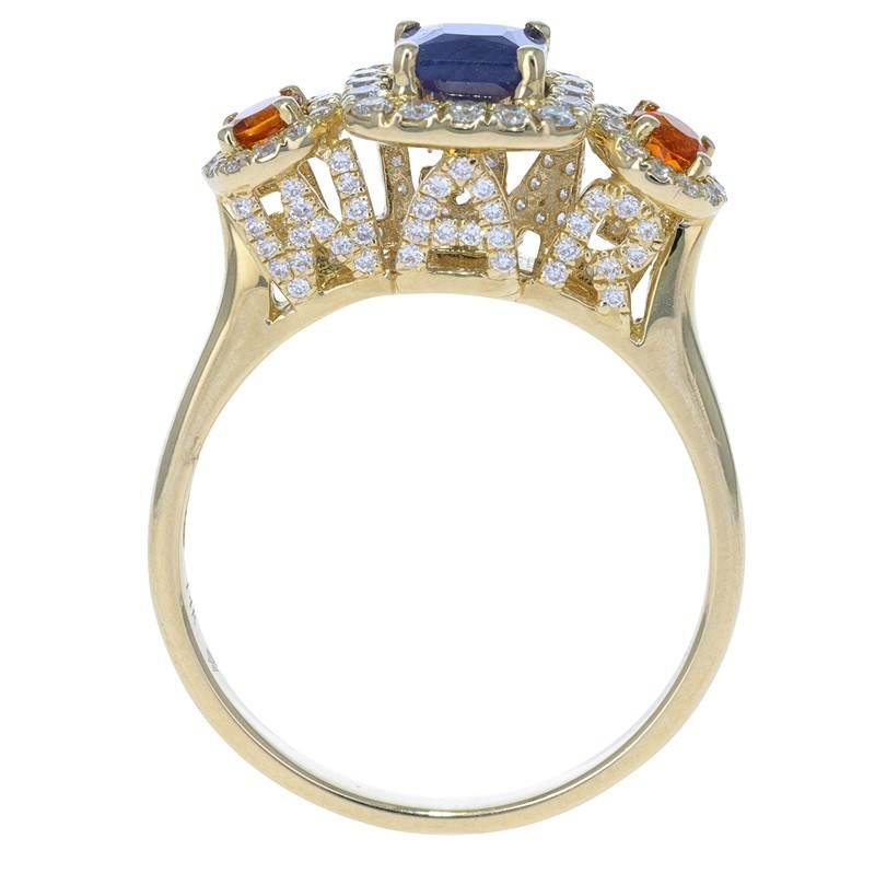 War Eagle Ring with Diamonds in Yellow Gold