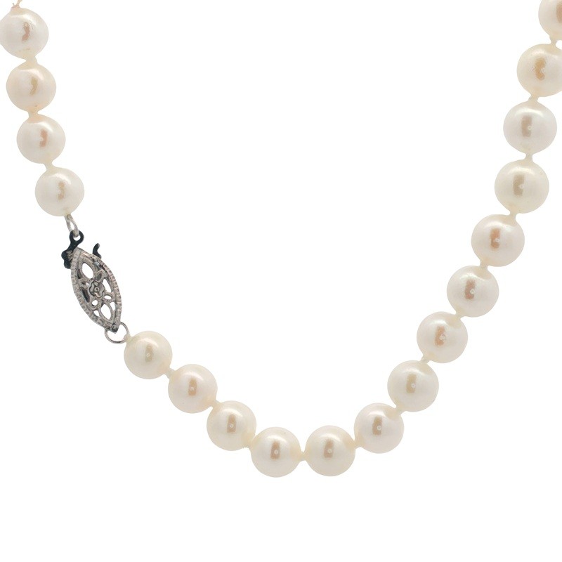 6-6.5mm Akoya Pearl Necklace with 14K White Gold