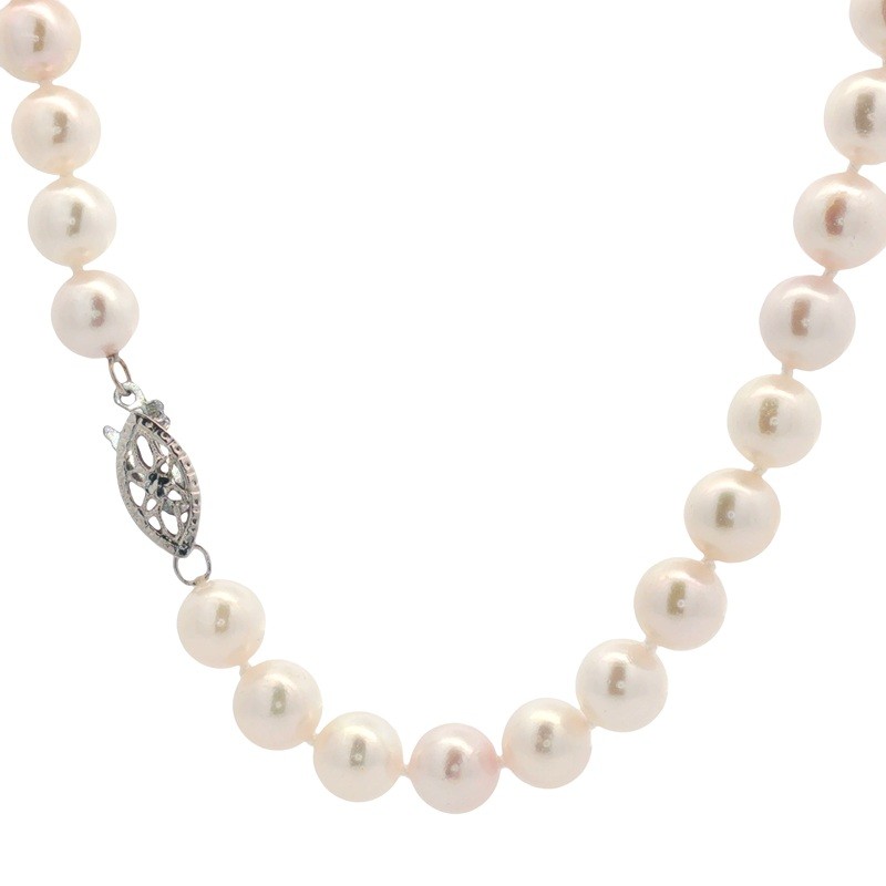 7-7.5mm Akoya Pearl Necklace with 14K White Gold