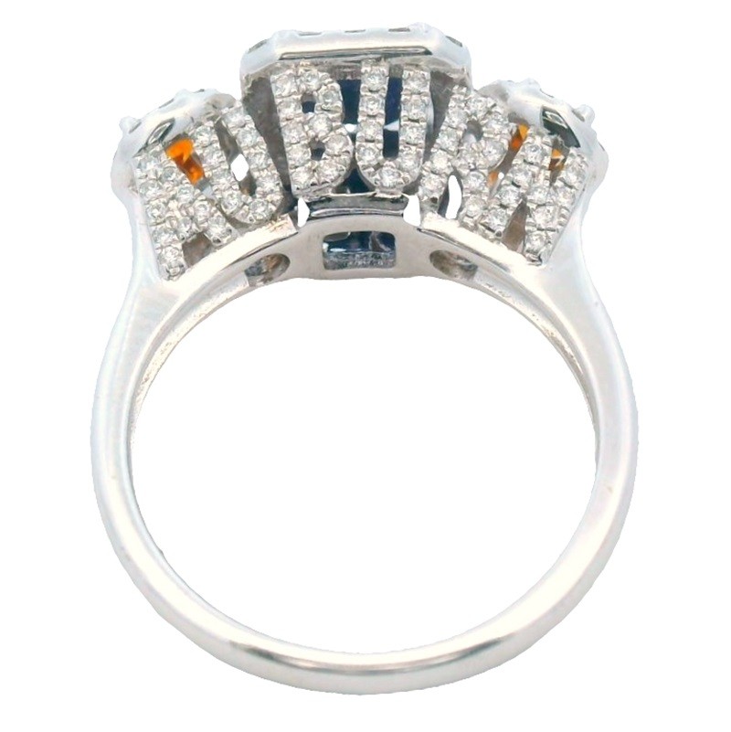 STERLING SILVER AUBURN TIGERS WITH DIAMONDS