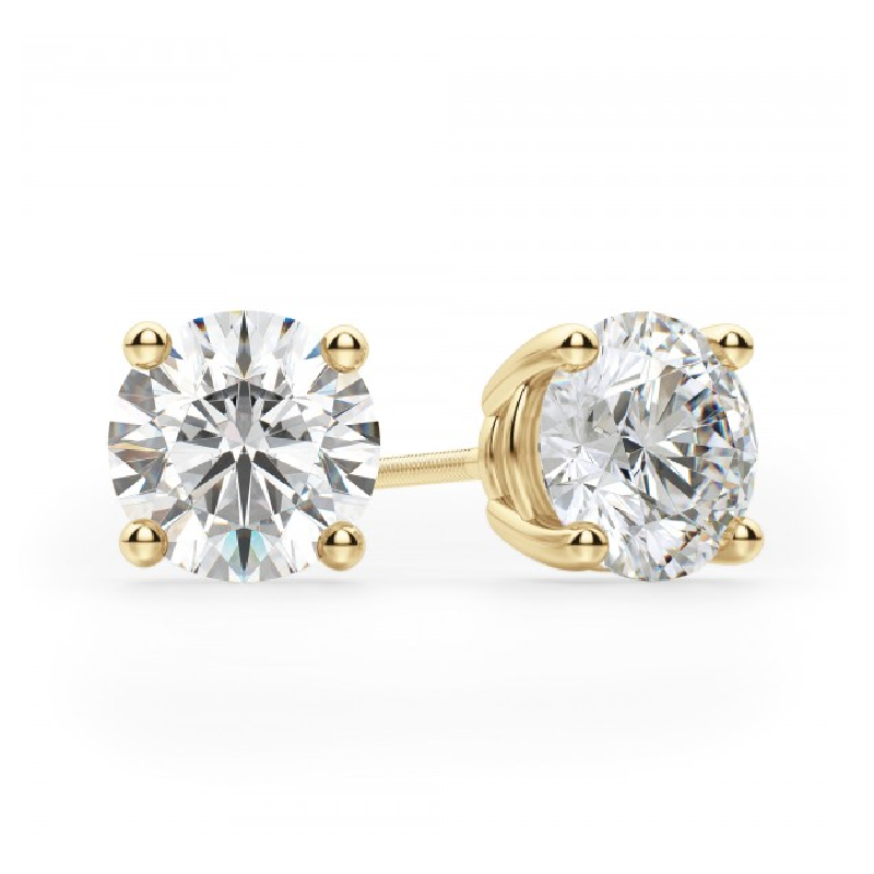 0.50 Carat Diamond Studs in 14K Yellow Gold