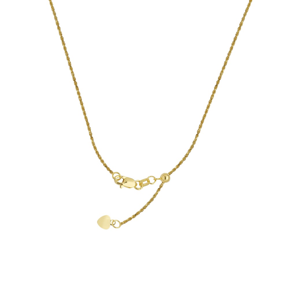 14K Yellow Gold 1.05MM Rope Chain, Adjustable 22" - CMISC02302