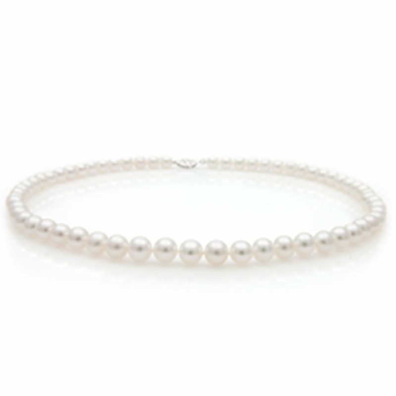 7x8mm Freshwater Pearl Strand in 14K White Gold