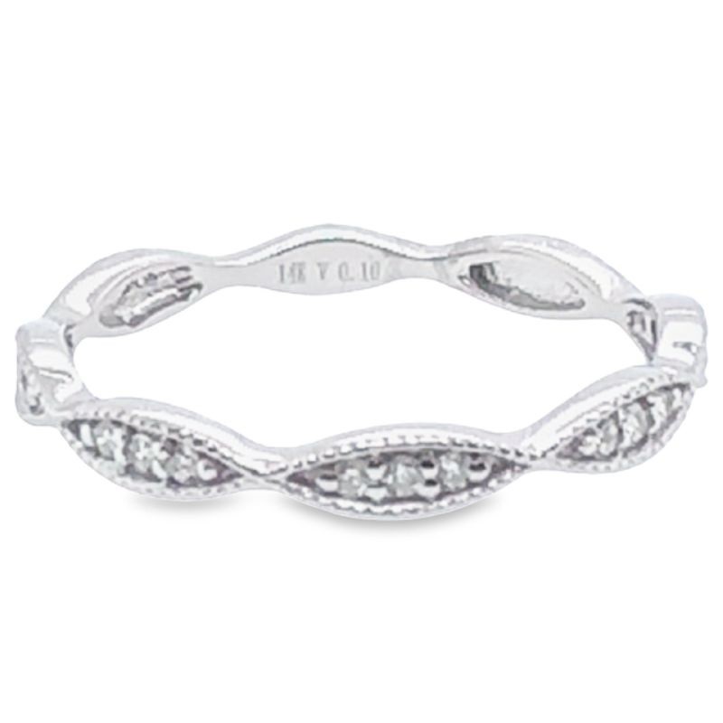 14K White Gold Marquise Stackable Ring