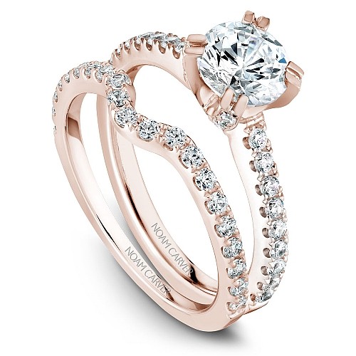 Rose Gold Engagement Ring with Diamond Accents
