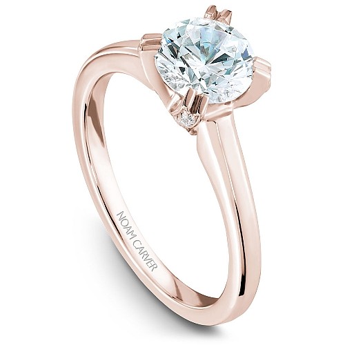 Solitaire Ring With Diamond Accents
