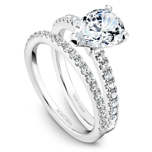 Pear Engagement Ring With Pavé Band