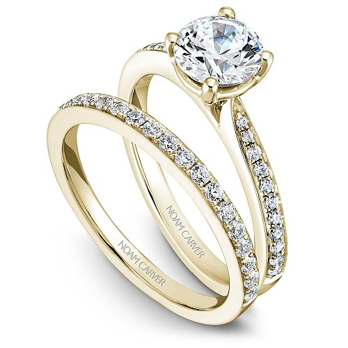 Engagement Ring With Pavé Band
