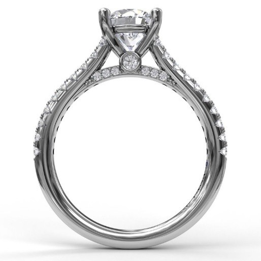 Fana Classic Diamond Engagement Ring with Beautiful Side Detail