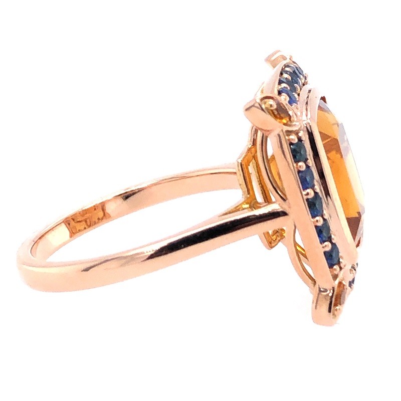 Rose Gold Citrine and Sapphire Spirit Ring