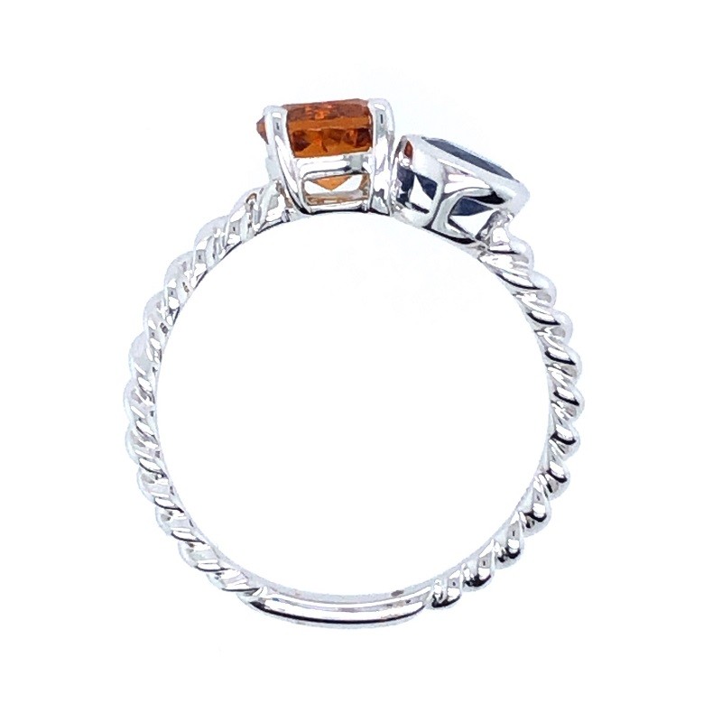 14W  Sapphire and Citrine Bypass Ring