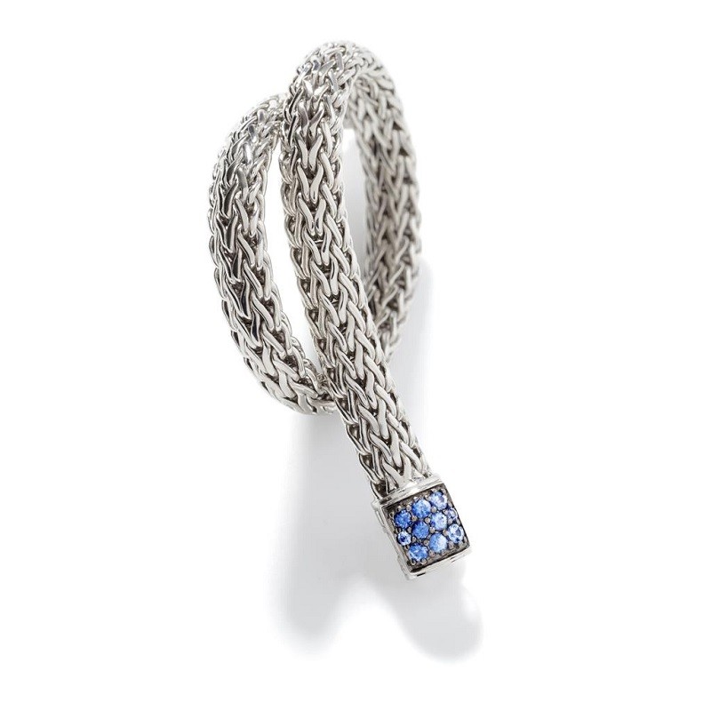 John Hardy 6.5mm Classic Chain Bracelet with Blue Sapphire
