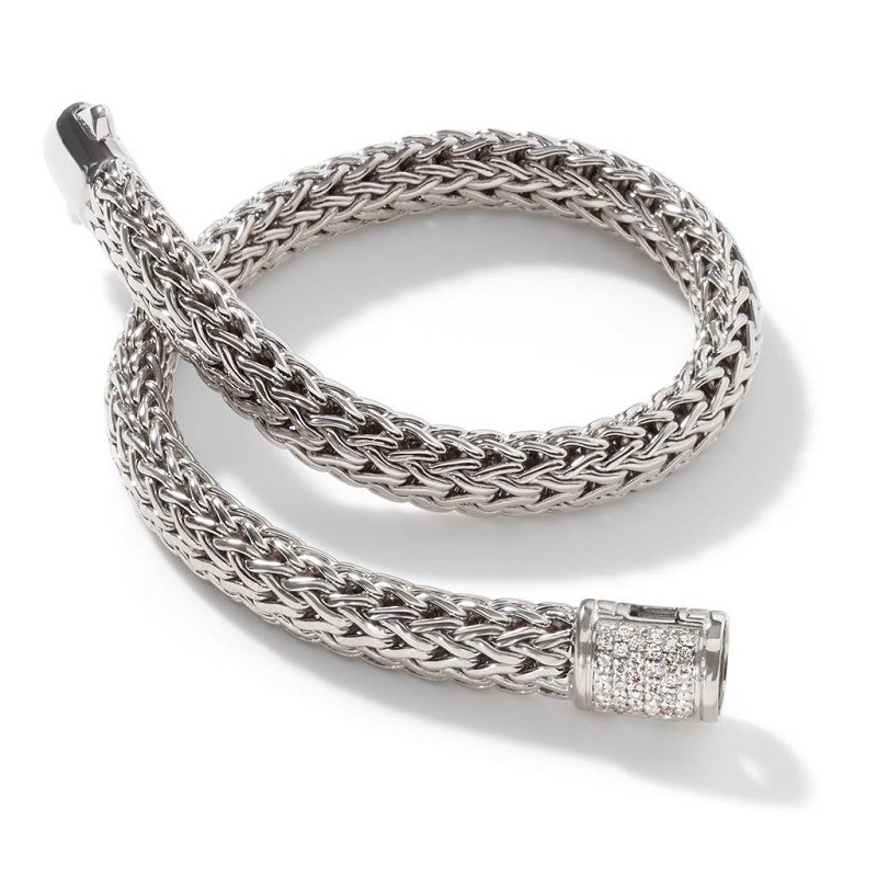 John Hardy 6.5mm Classic Chain Bracelet with Diamonds