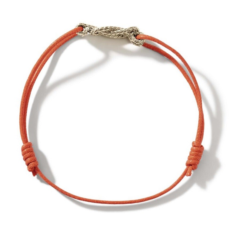 John Hardy Gold Love Knot Orange Cord Bracelet