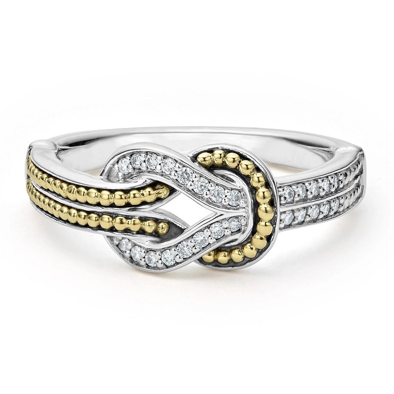 Lagos Newport Two-Tone Knot Diamond Ring