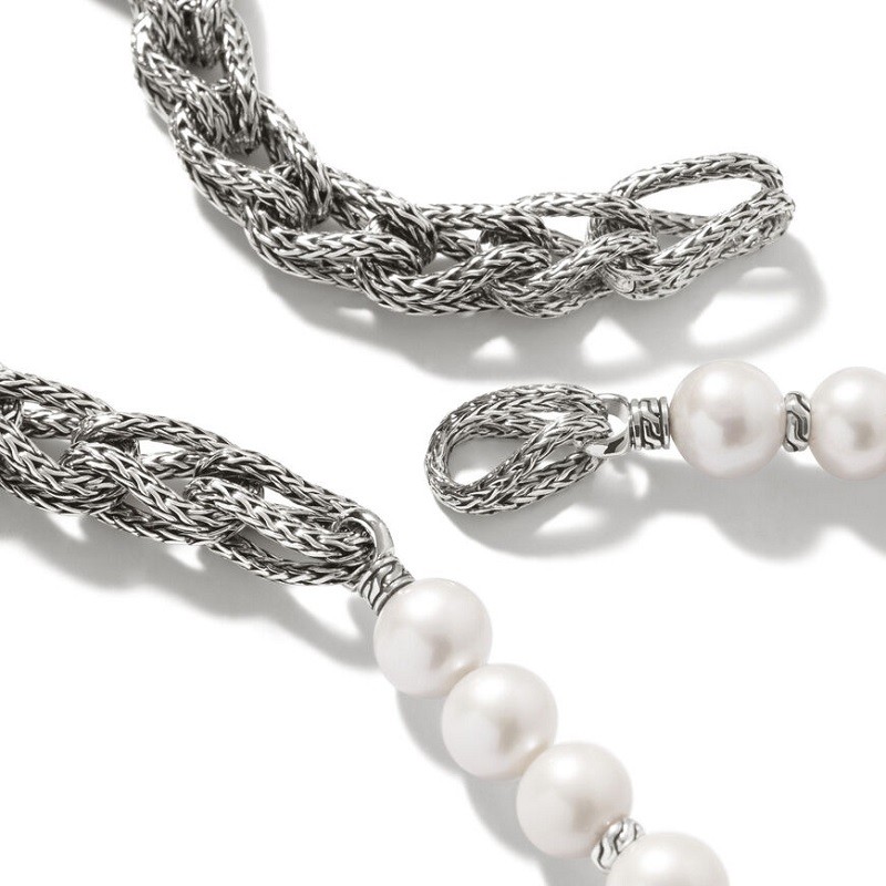 John Hardy Asli Link Chain Pearl Necklace