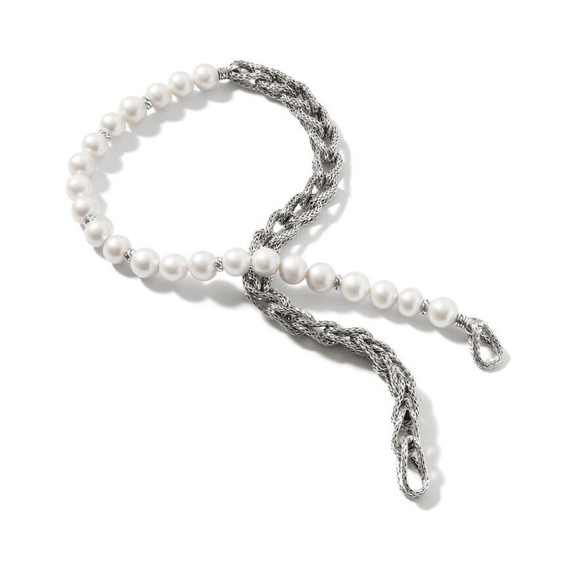 John Hardy Asli Link Chain Pearl Necklace