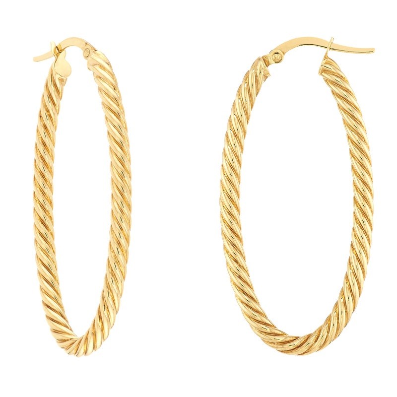 Oval Twist Earrings 14KY