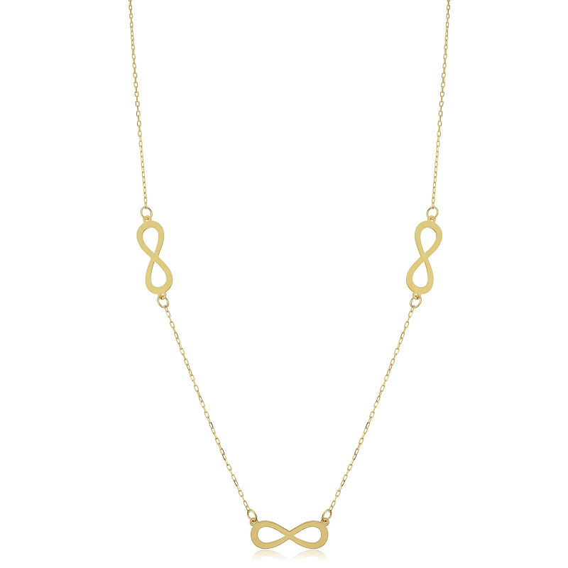Infinity Station Necklace In 14K Yellow Gold