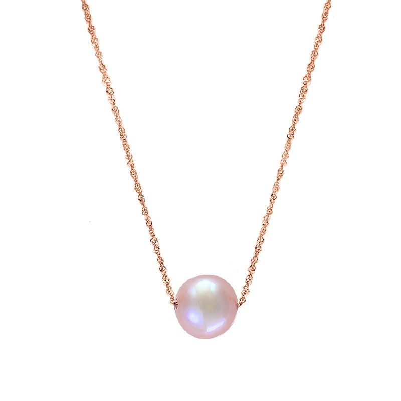 14K Rose Gold Freshwater Pearl Necklace