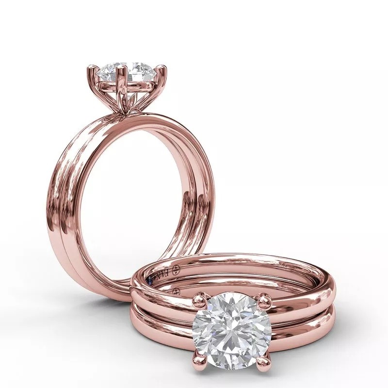 Fana Classic Round Solitaire Engagement Ring in Rose Gold