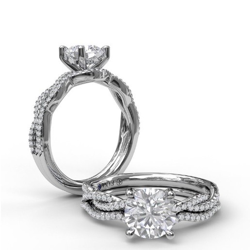 Fana Petite Diamond Twist Engagement Ring