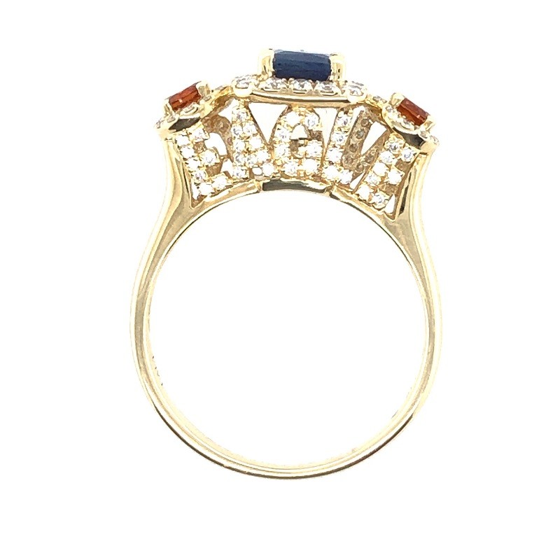 War Eagle Ring with Diamonds in Yellow Gold