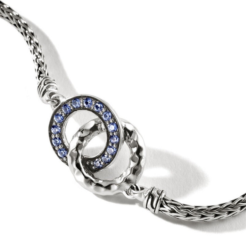 John Hardy Classic Chain Bracelet with Blue Sapphire