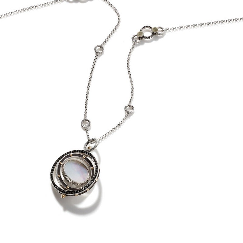 John Hardy Mother of Pearl Moon Door Pendant Necklace