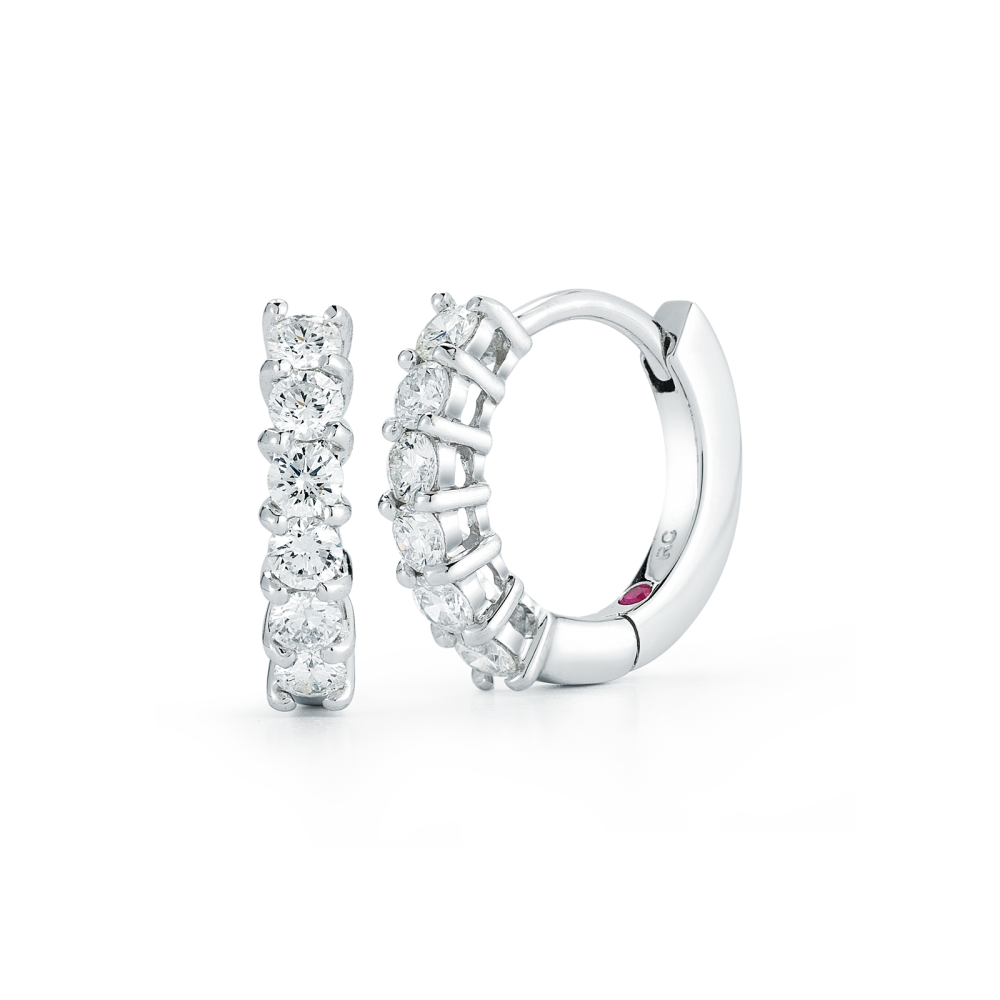 Roberto Coin Diamond Huggie Hoops