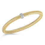 Roberto Coin Primavera Flexible Bangle in 18KY with Diamonds