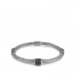 John Hardy Classic Chain 5mm Station Bracelet with Black Sapphire