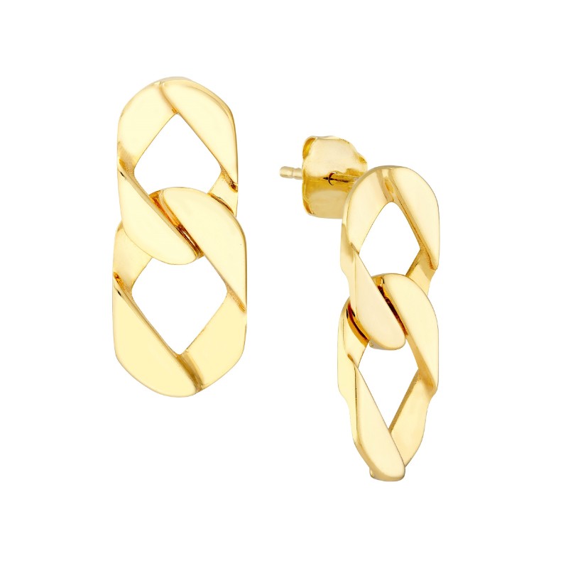 Chain Link Studs in 14K Yellow Gold