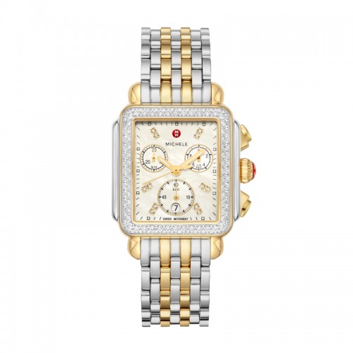 Deco Two-Tone 18k Gold Diamond Watch