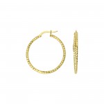 Fancy 25MM Diamond Cut Hoops 10KY