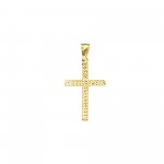 14K Yellow Gold Diamond Cut Cross Pendant